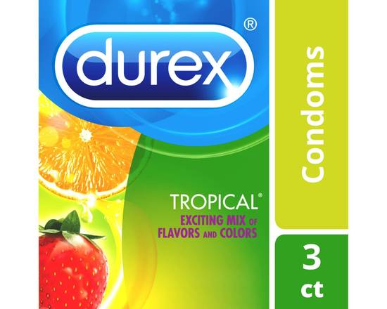 Order Durex Condom Tropical Colors 3ct food online from Rocket store, Commerce City on bringmethat.com