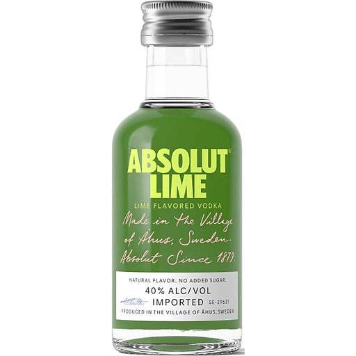 Order Absolut Lime Vodka (50 ML) 116233 food online from BevMo! store, Citrus Heights on bringmethat.com