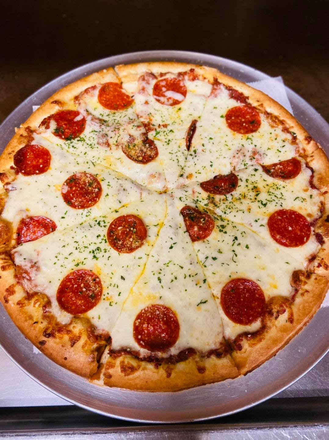 Order Pepperoni Pizza - Small 14" (8 Slices) food online from Milantoni Italian Restaurant store, Bardstown on bringmethat.com