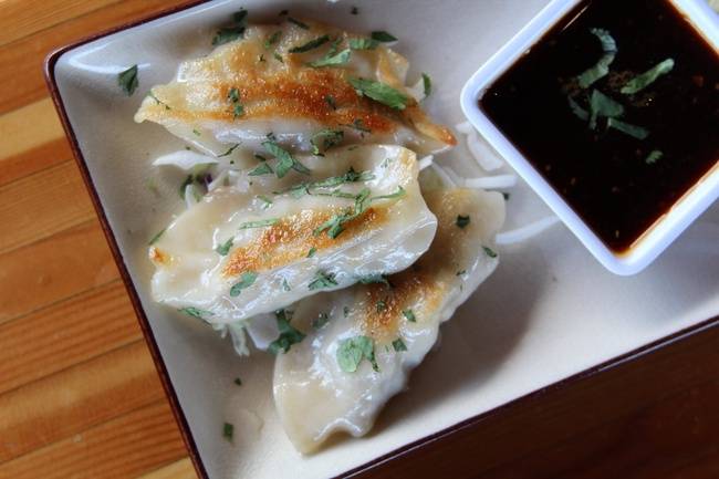 Order Pan-Seared Potstickers food online from Ling &amp; Louie Asian Bar & Grill store, Meridian on bringmethat.com