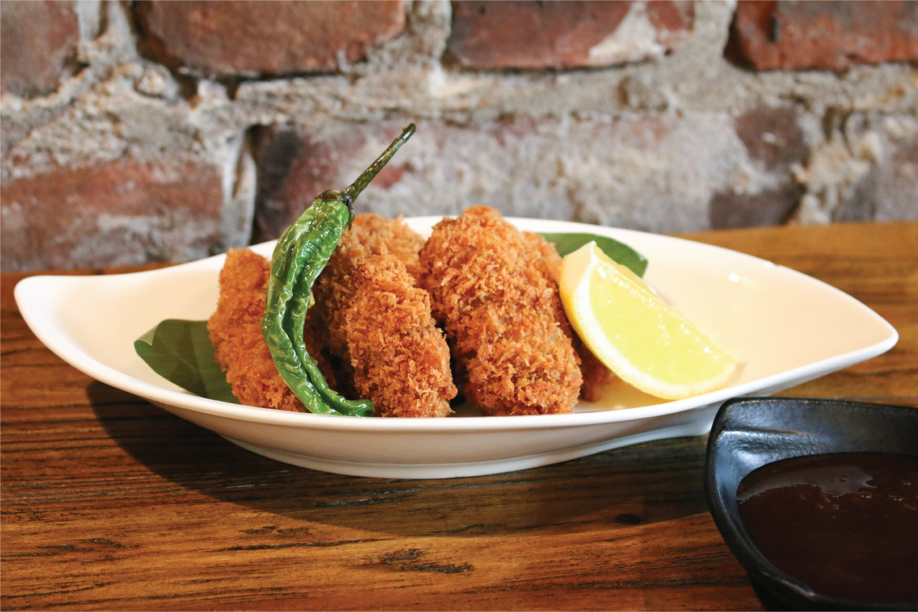Order Fried Oysters (5 pcs) food online from Hinodeya Downtown store, San Francisco on bringmethat.com
