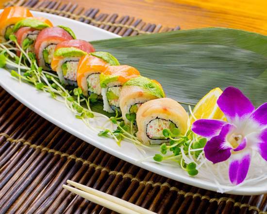 Order Rainbow Roll food online from Wokcano store, Los Angeles on bringmethat.com