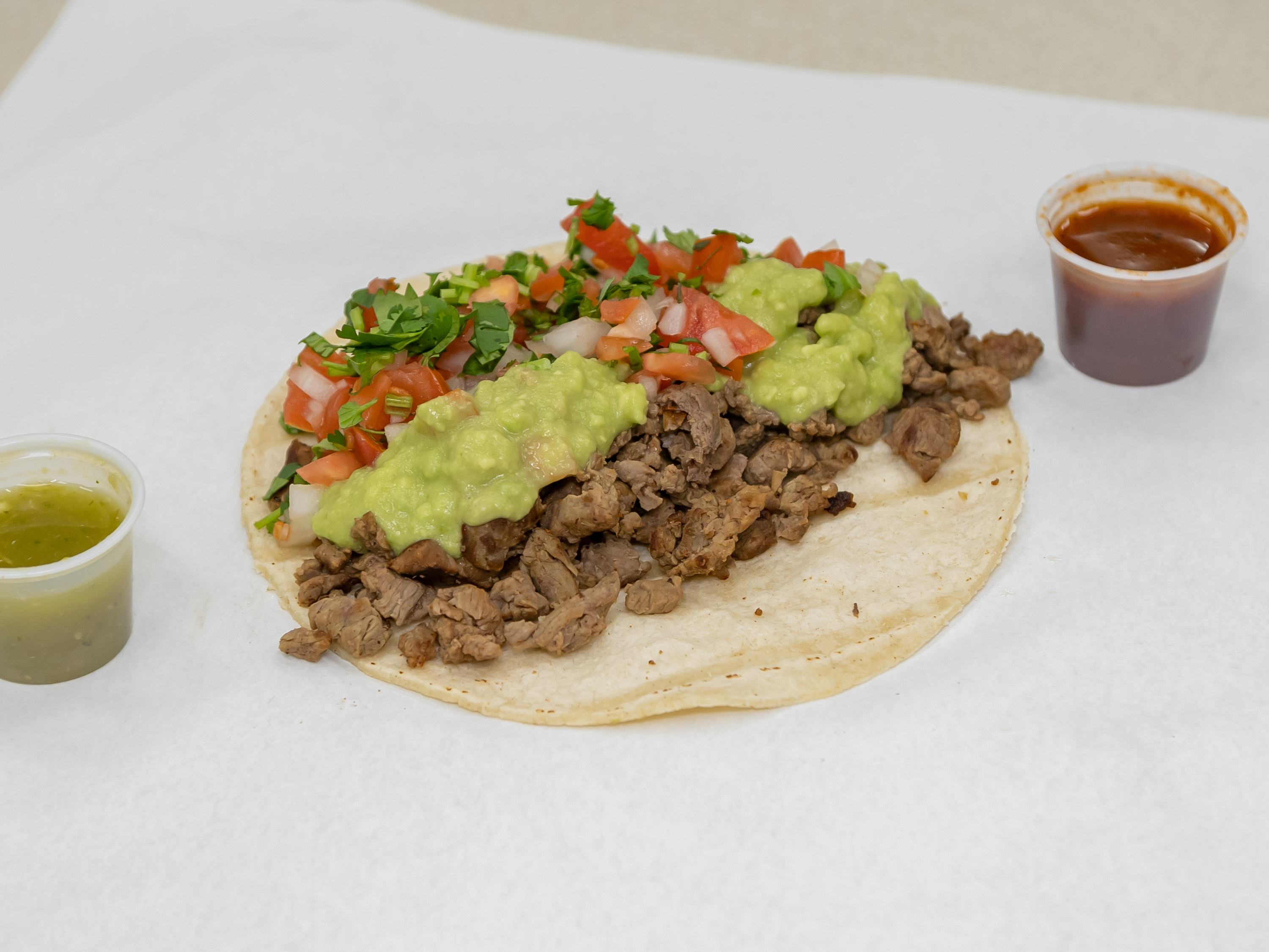 Order Carne Asada Taco food online from Lambertos Mexican Rest store, La Verne on bringmethat.com