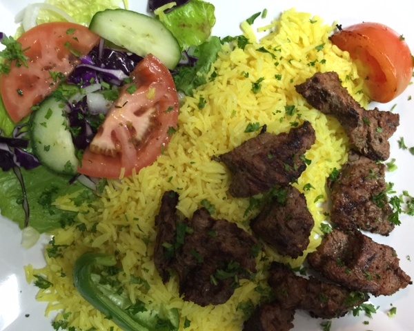 Order Beef Shish Kabab food online from Hala in restaurant store, Chicago on bringmethat.com
