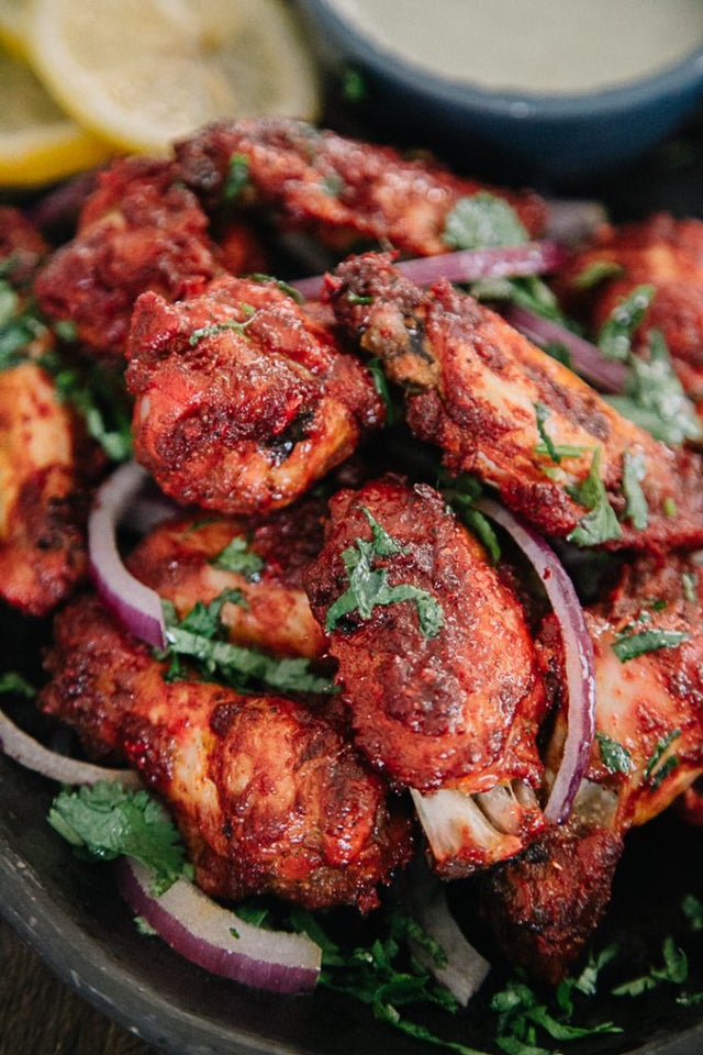 Order Indian Baked Chicken Wings (Not Fried) food online from Mazaa Indian Kitchen store, Pittsburgh on bringmethat.com