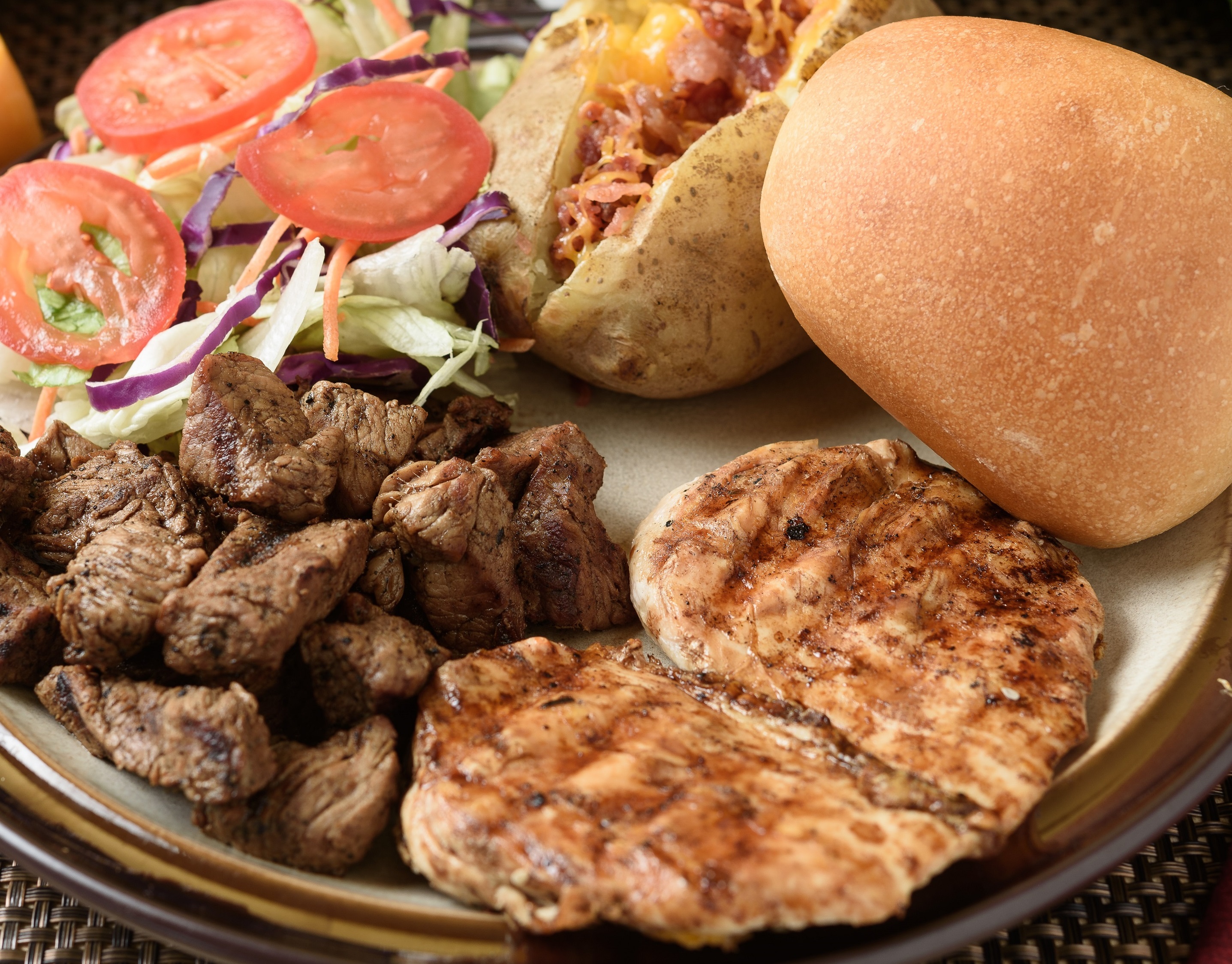 Order Mixed Grill (Steak Tips & Chicken) food online from Steak-Out store, Columbus on bringmethat.com