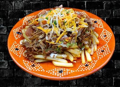 Order Carnitas Fries food online from RIVAS MEXICAN GRILL store, Fort Mohave on bringmethat.com