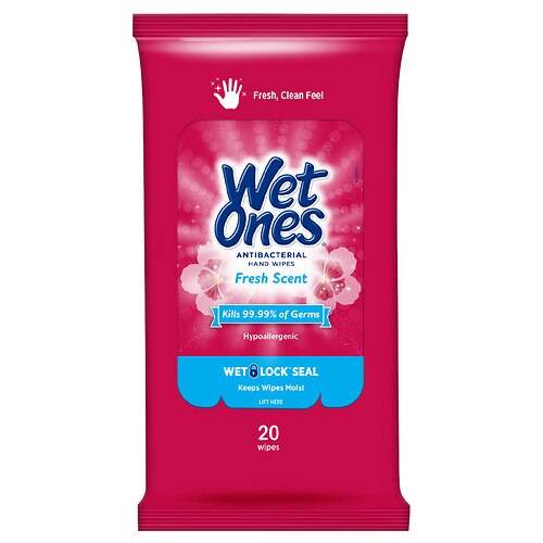 Order Wet Ones Antibacterial Hand Wipes Travel Pack Fresh - 20.0 ea food online from Walgreens store, Enterprise on bringmethat.com