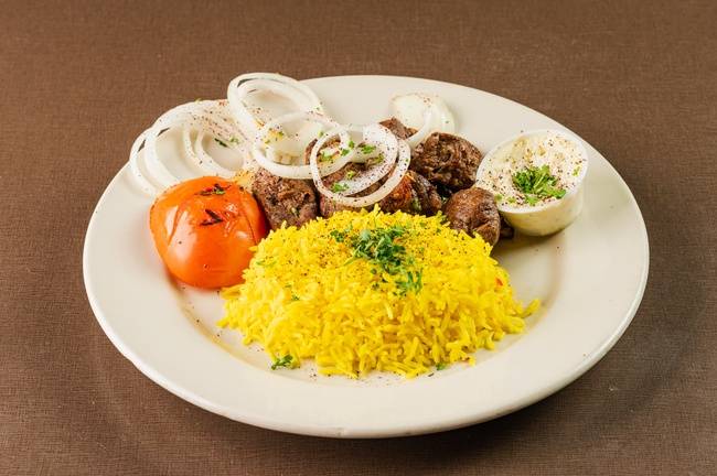 Order Shish Kabob Plate food online from Sababa Mediterranean Cuisine store, Richardson on bringmethat.com