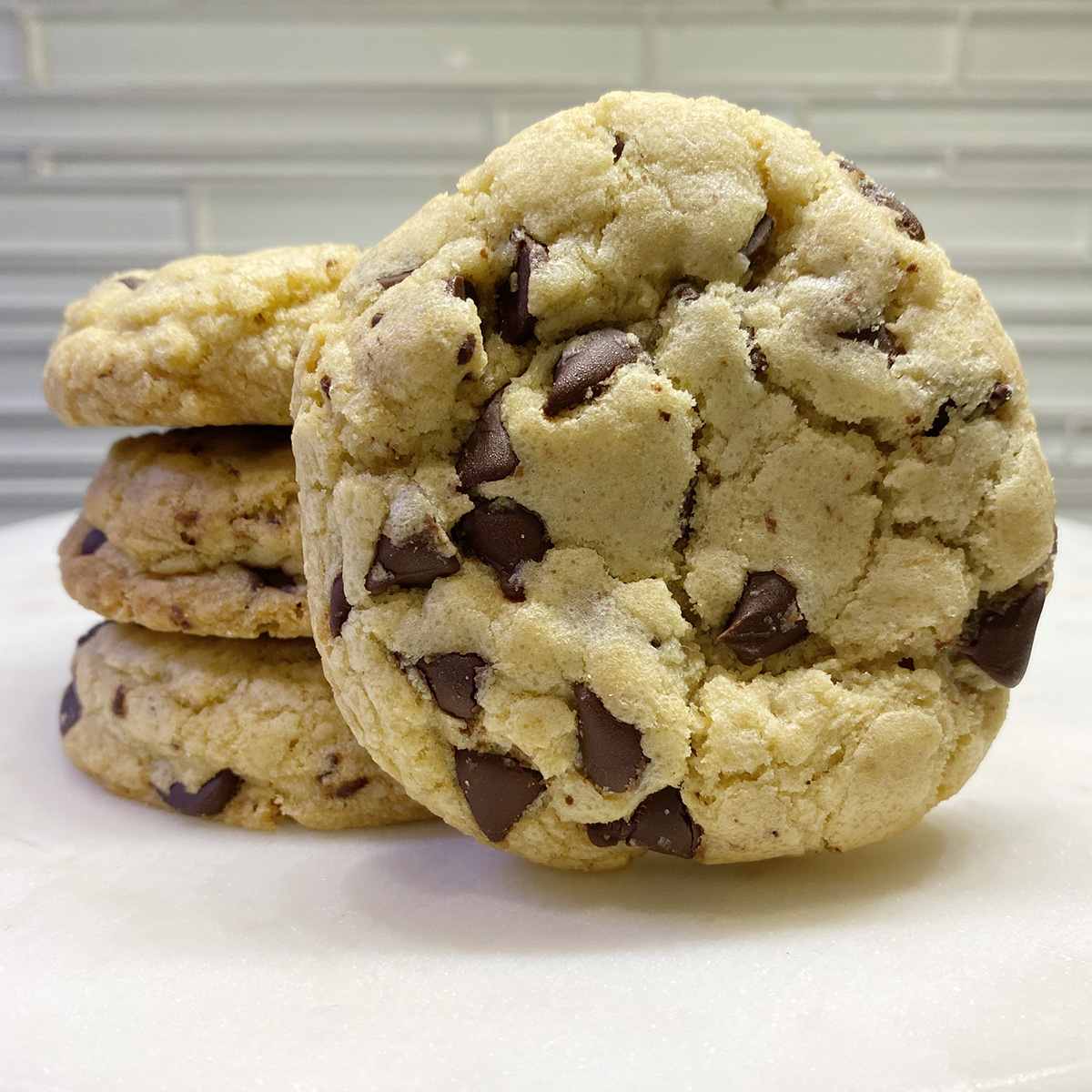 Order Three Big & Chewy Chocolate Chip Cookies food online from Dave Sugar Rush store, Buffalo on bringmethat.com