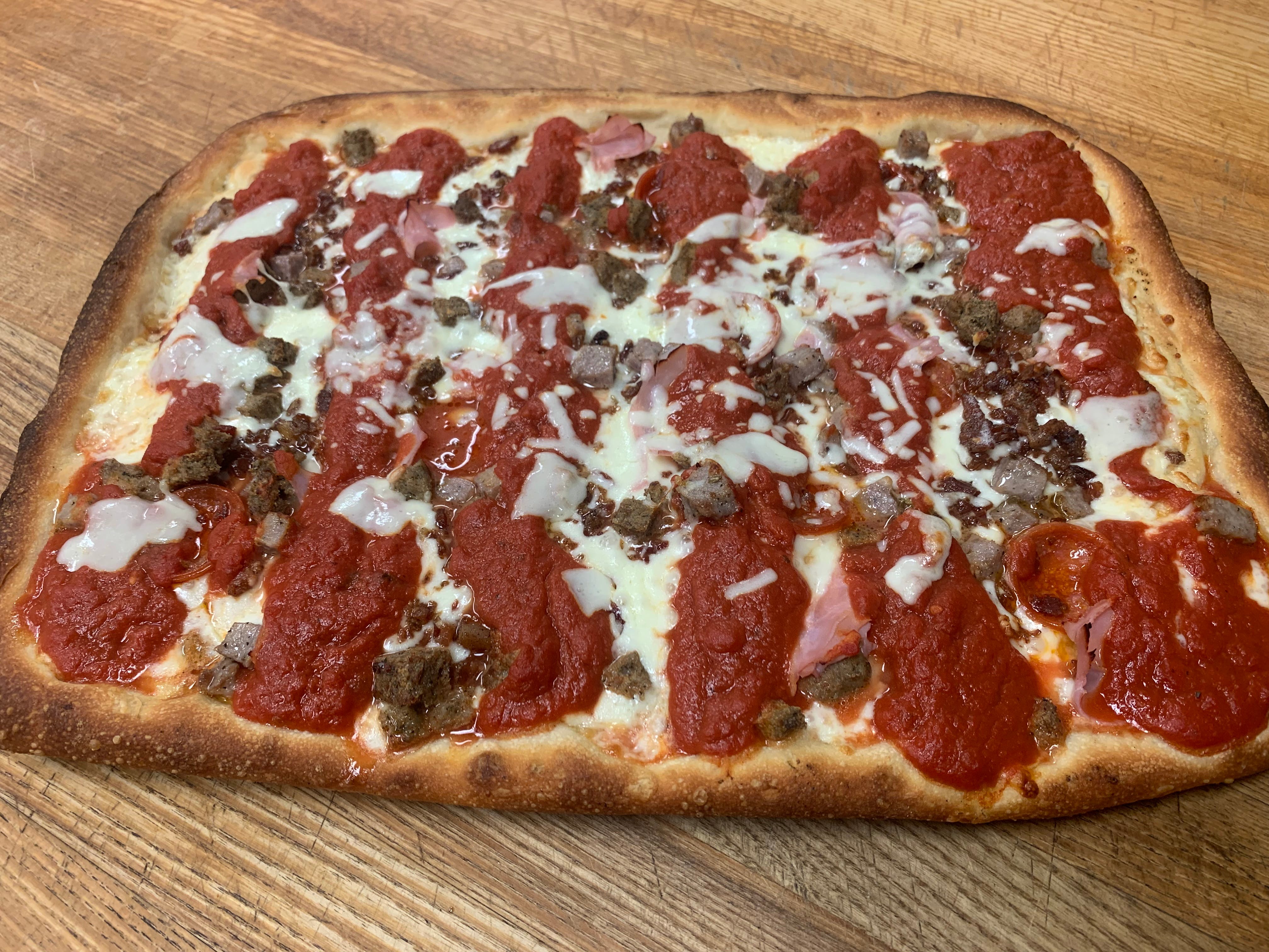 Order Meat Lover's Artisan Pan Pizza - Pizza food online from Gennaros Ii store, Collegeville on bringmethat.com
