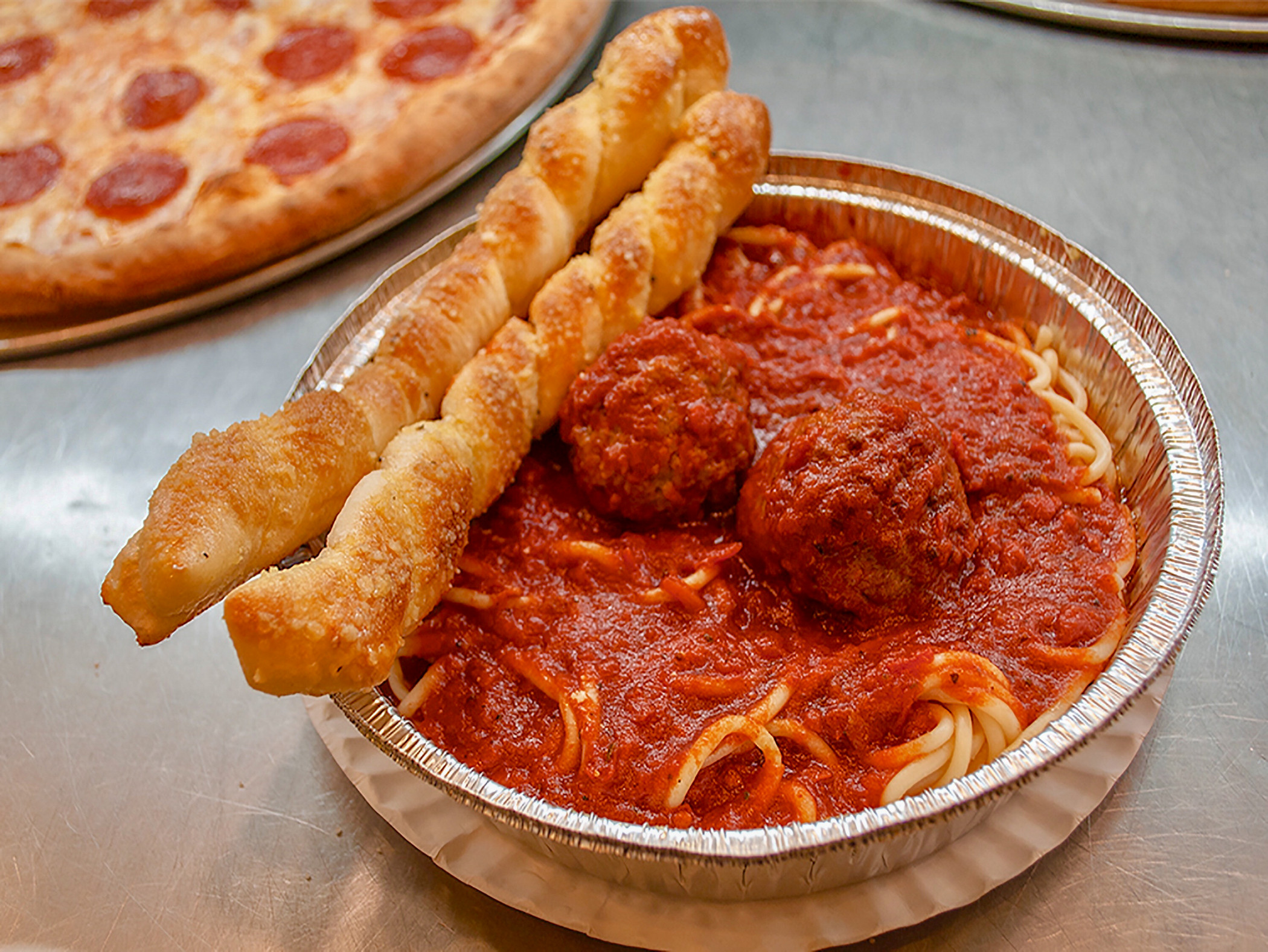 Order Spaghetti with 2 Meatballs food online from New York Pizza store, Biloxi on bringmethat.com