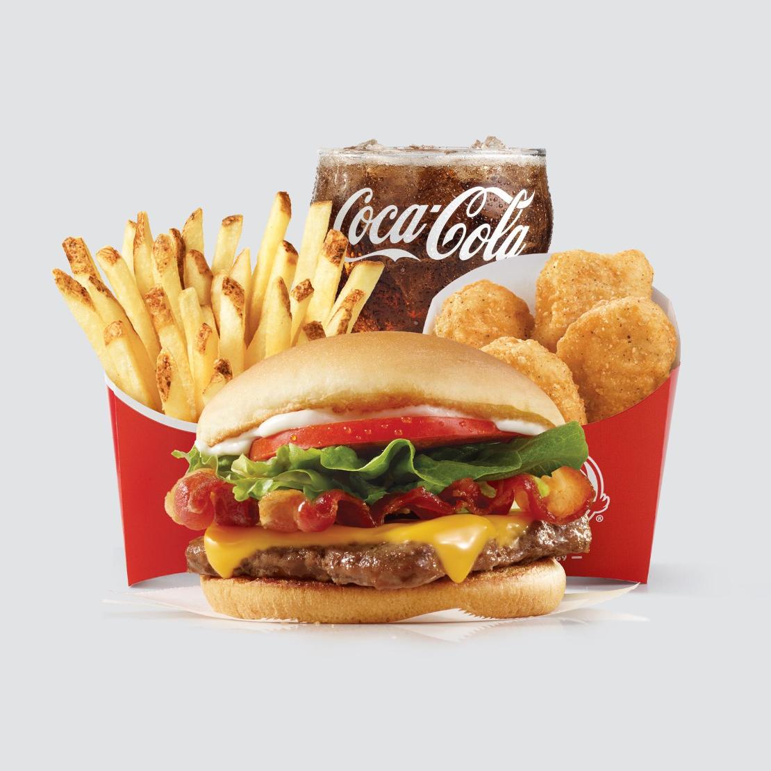 Order Jr. Bacon Cheeseburger Biggie™ Bag food online from Wendy store, Muskegon on bringmethat.com