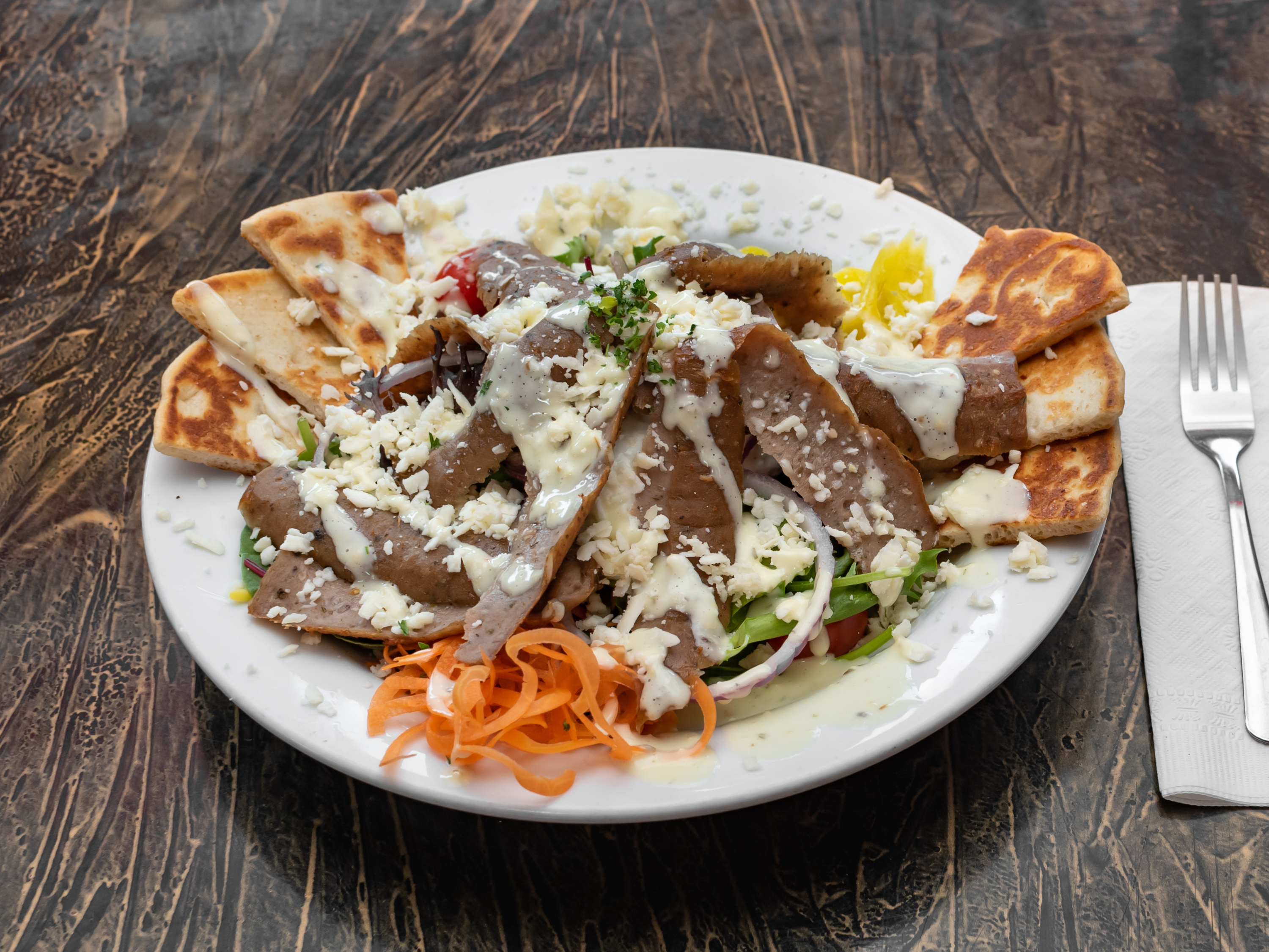 Order JBD Gyro Salad food online from Jukebox Diner store, Manassas on bringmethat.com