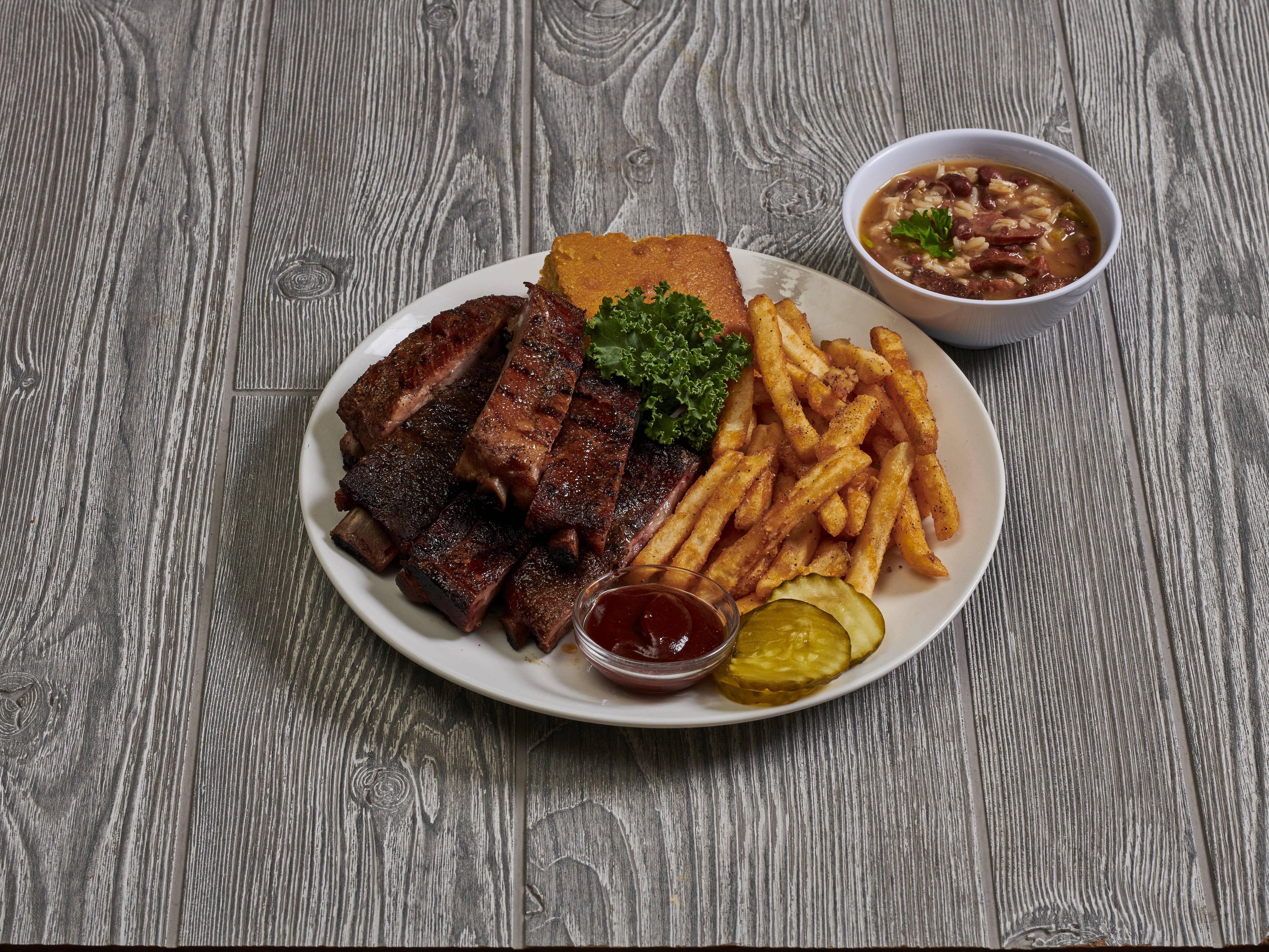 Order Southern Pork Rib Platter food online from Mo Jeaux Bar And Grill store, Fort Collins on bringmethat.com