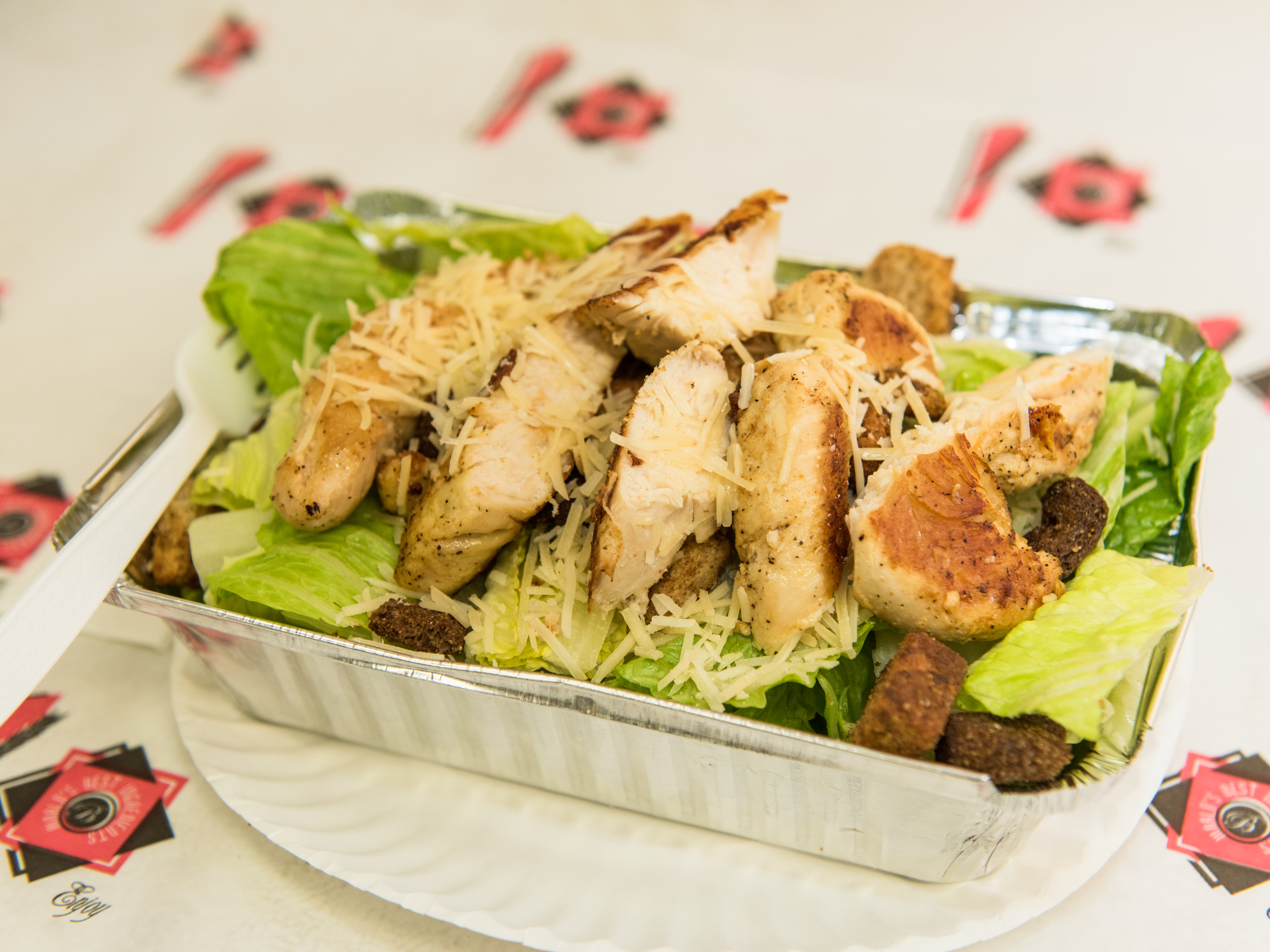 Order Grilled Chicken Caesar Salad  food online from Rome pizza (catering) store, Boston on bringmethat.com