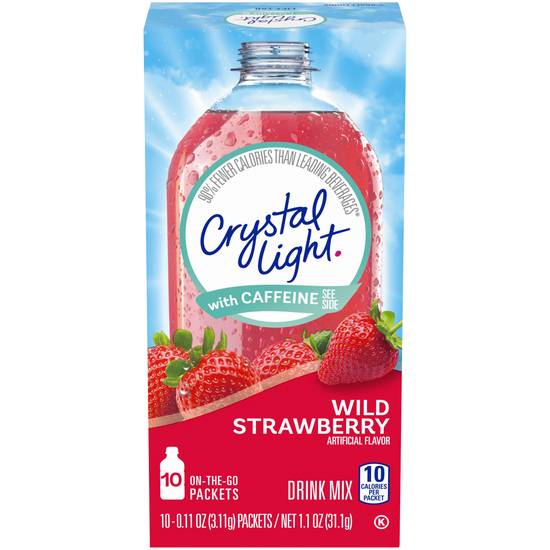 Order Crystal Light Wild Strawberry Artificially Flavored Powdered Drink Mix with Caffeine (10 ct) food online from Rite Aid store, Canton on bringmethat.com