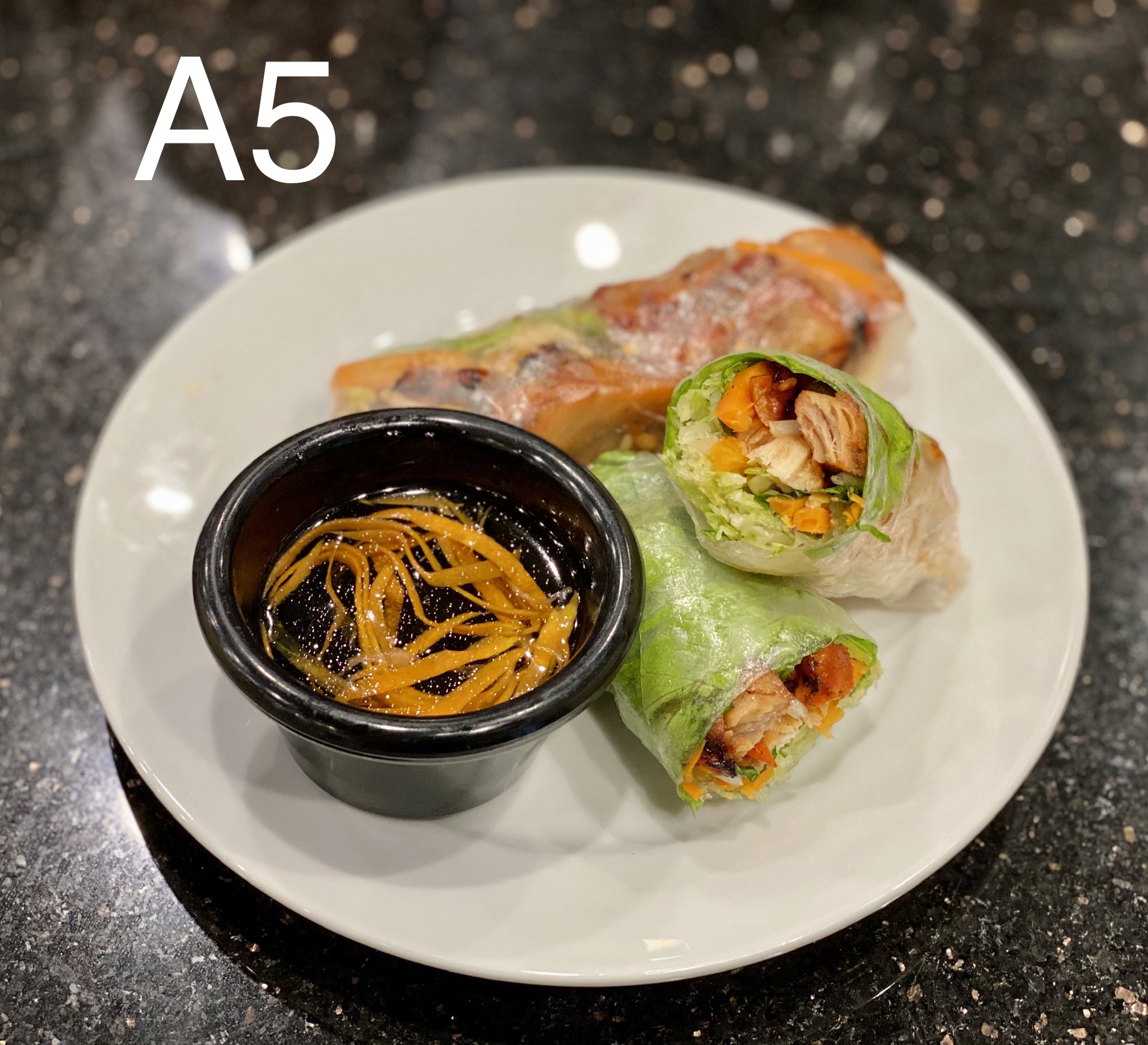 Order A5. Spring Rolls with Charbroiled Chicken food online from Pho One Restaurant store, Hurst on bringmethat.com