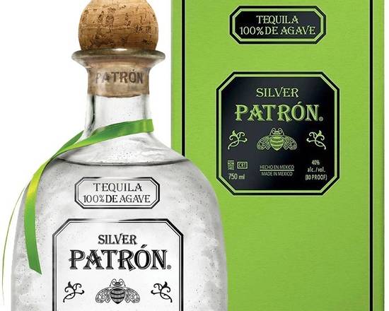 Order Patron Silver, 750mL tequila (40.0% ABV) food online from Ogden Wine & Spirit store, Naperville on bringmethat.com