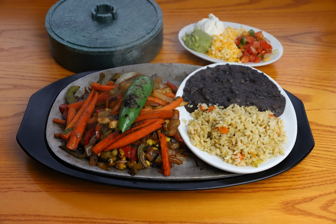 Order Fajitas - Veggie For 1 food online from Roja Mexican Grill store, Omaha on bringmethat.com