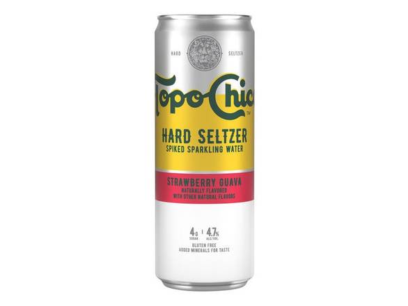 Order Topo Chico Hard Seltzer Strawberry Guava - 12x 12oz Cans food online from Goody Goody Liquor store, Dallas on bringmethat.com