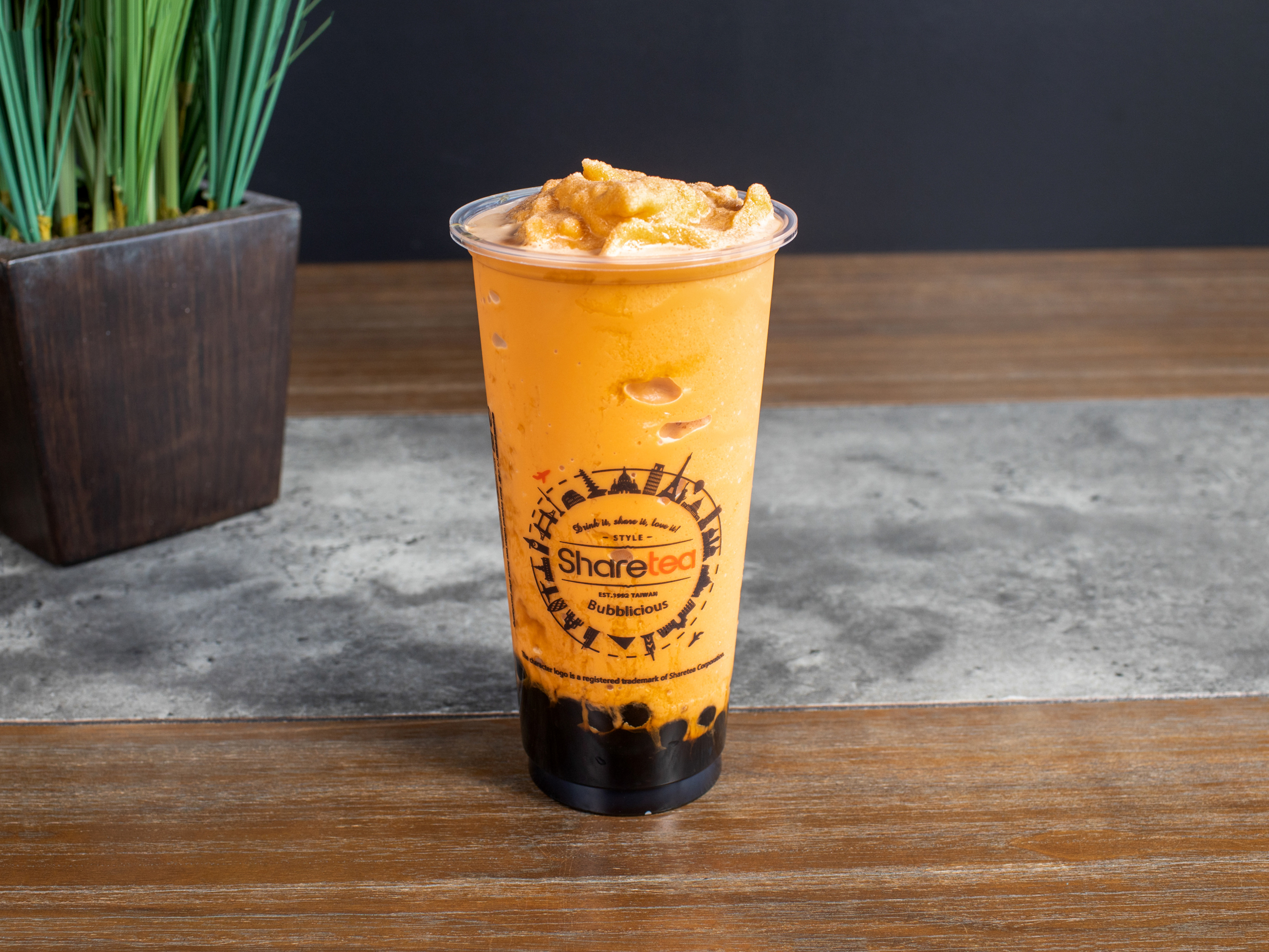 Order Thai Tea Ice Blended with Pearl food online from Sharetea store, Pearland on bringmethat.com