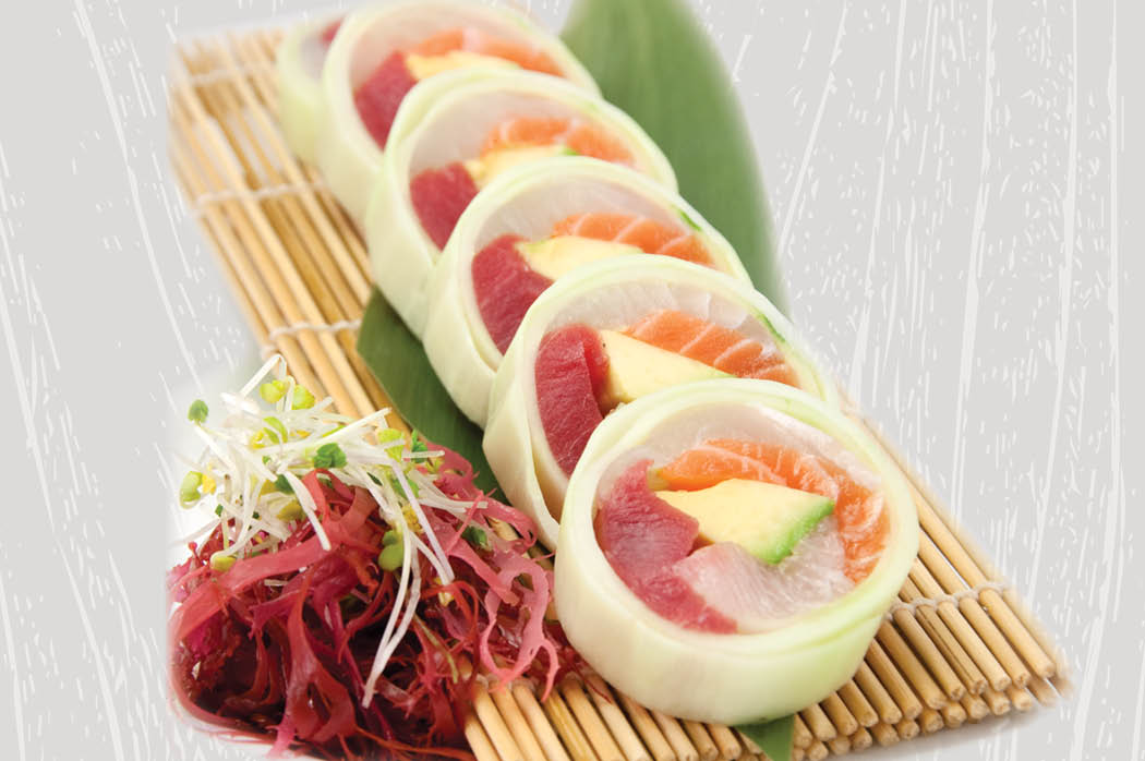 Order Rainbow Naruto food online from Kumo Sushi Hibachi & Lounge store, Bay Shore on bringmethat.com