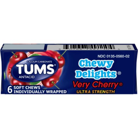 Order Tums Chewy Delight, Cherry 6 Count food online from 7-Eleven store, San Juan Capistrano on bringmethat.com