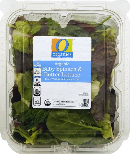 Order O Organics · Baby Spinach and Butter Lettuce (5 oz) food online from Safeway store, Turlock on bringmethat.com