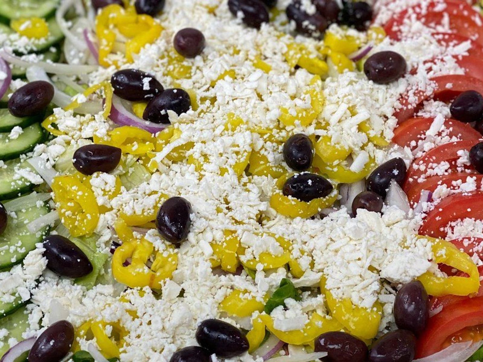 Order Small Traditional Greek Salad food online from Gyro City Grill store, Dacula on bringmethat.com