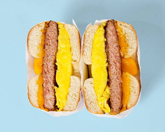 Order Sausage Egg and Cheese Bagel food online from Brekkie Bagels store, Providence on bringmethat.com