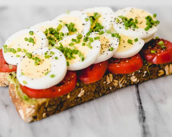 Order Avocado Toast with Eggs food online from Dom Coffee store, Avon on bringmethat.com