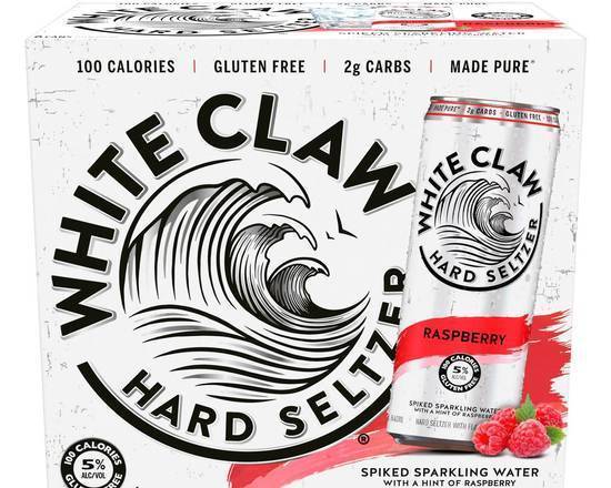 Order White Claw Raspberry, 6pk-12oz canned hard seltzer (5.0% ABV) food online from Limoncello store, San Francisco on bringmethat.com