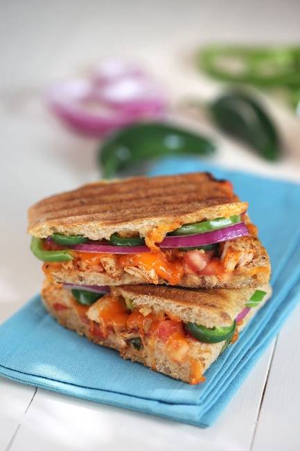Order Spicy Chicken Panini - Full food online from Fresh Healthy Cafe store, San Marcos on bringmethat.com