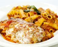 Order Chicken Parmigiana food online from Basil Leaf Cafe store, Chicago on bringmethat.com