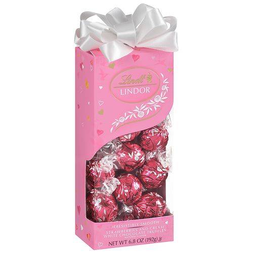 Order Lindt Valentine's Lindor Strawberries & Cream Truffles Traditions Box - 6.8 oz food online from Walgreens store, Woodway on bringmethat.com