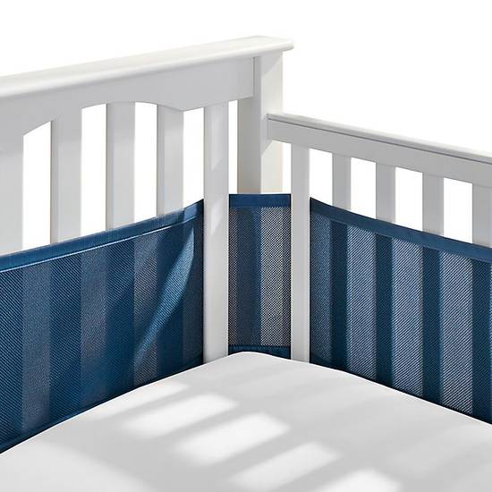 Order BreathableBaby® Breathable Mesh Crib Liner in Navy food online from Bed Bath & Beyond store, Athens on bringmethat.com