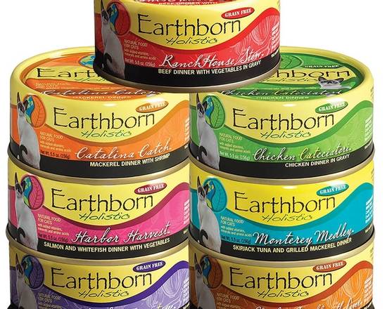 Order Earthborn Holistic Canned Cat Food (5.5 oz) food online from What The Fluff? Pet Store & More! Llc store, Woodridge on bringmethat.com