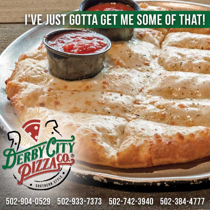 Order 10" Garlic Cheese Stix food online from Derby City Pizza store, Fairdale on bringmethat.com
