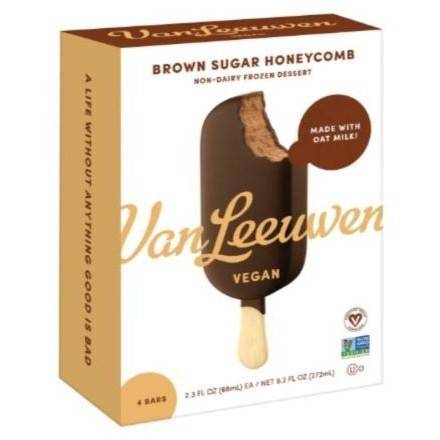 Order Van Leeuwen Vegan Brown Sugar Honeycomb Ice Cream Bar (4 bars) food online from Goodees Cravings store, Marietta on bringmethat.com