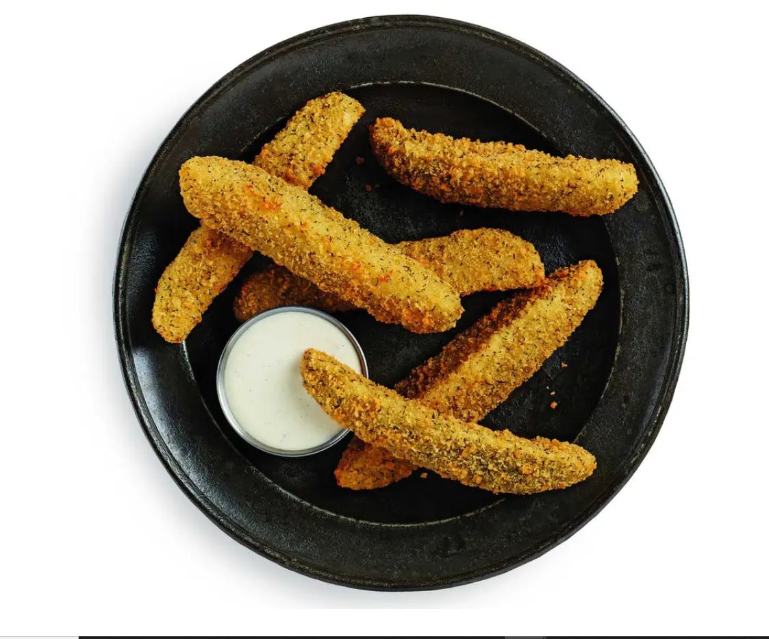 Order Breaded Dill Pickles Spears - Appetizer food online from Big D Pizza store, Clyde on bringmethat.com