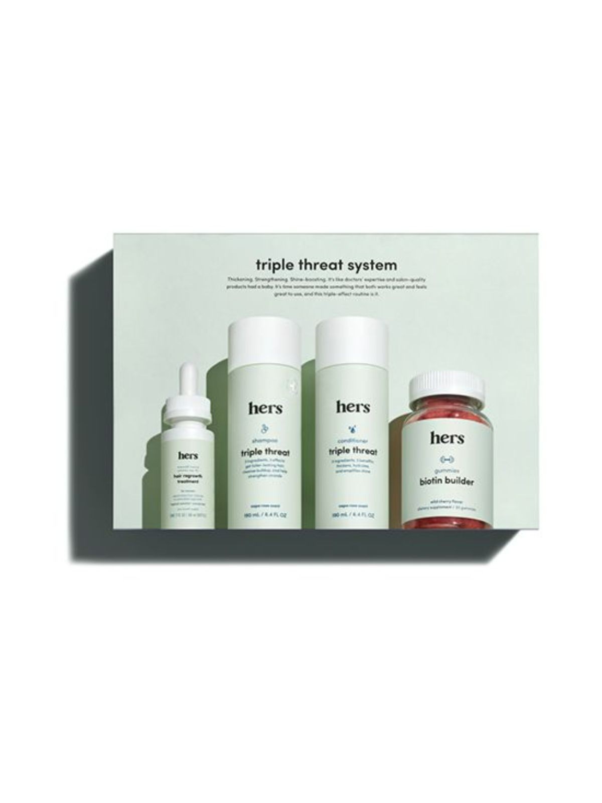 Order hers triple threat 4 piece system - total hair package to support hair growth food online from Stock-Up Mart store, Los Angeles on bringmethat.com