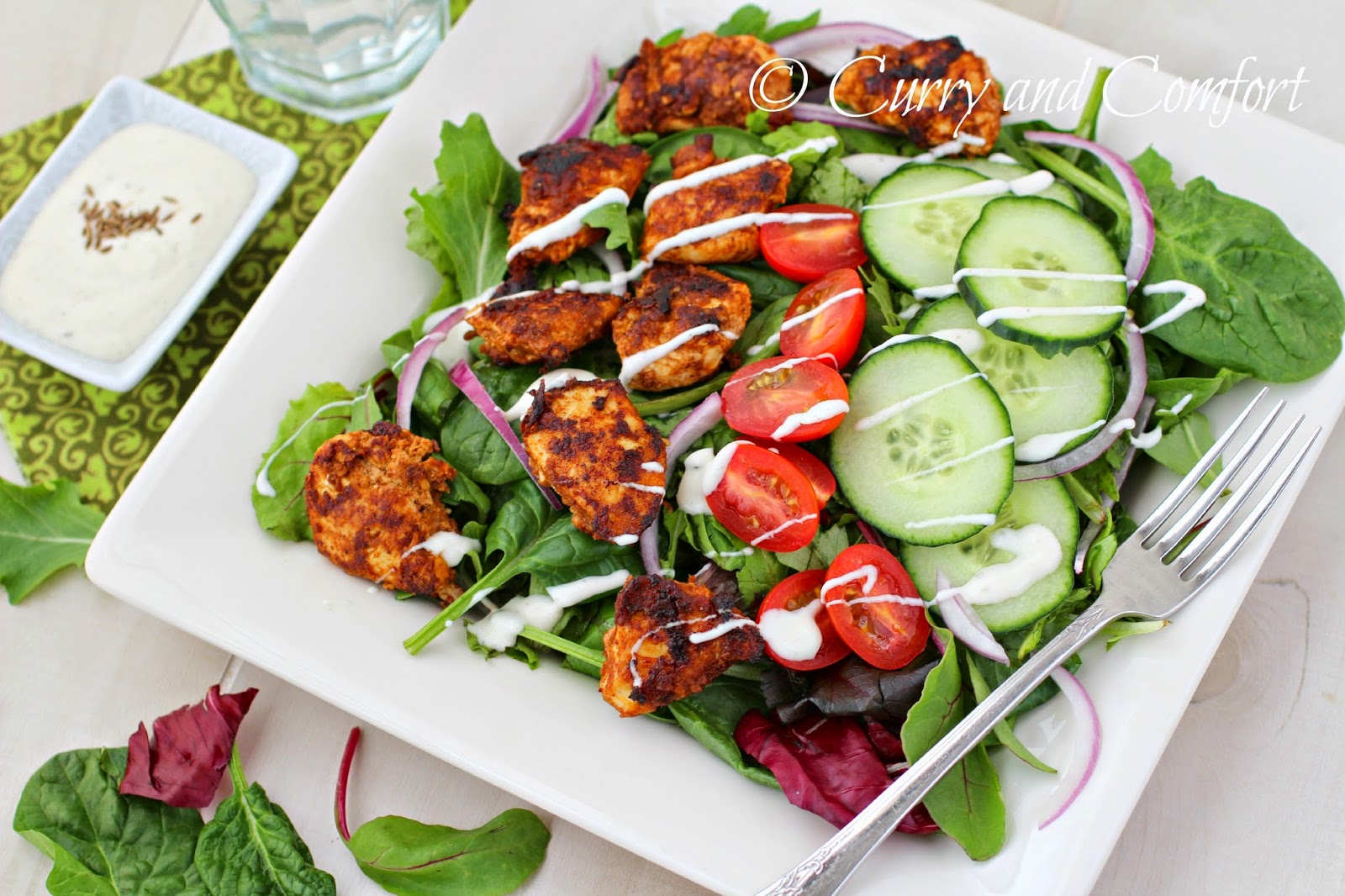 Order Chicken Tikka Salad food online from India's Grill store, Los Angeles on bringmethat.com