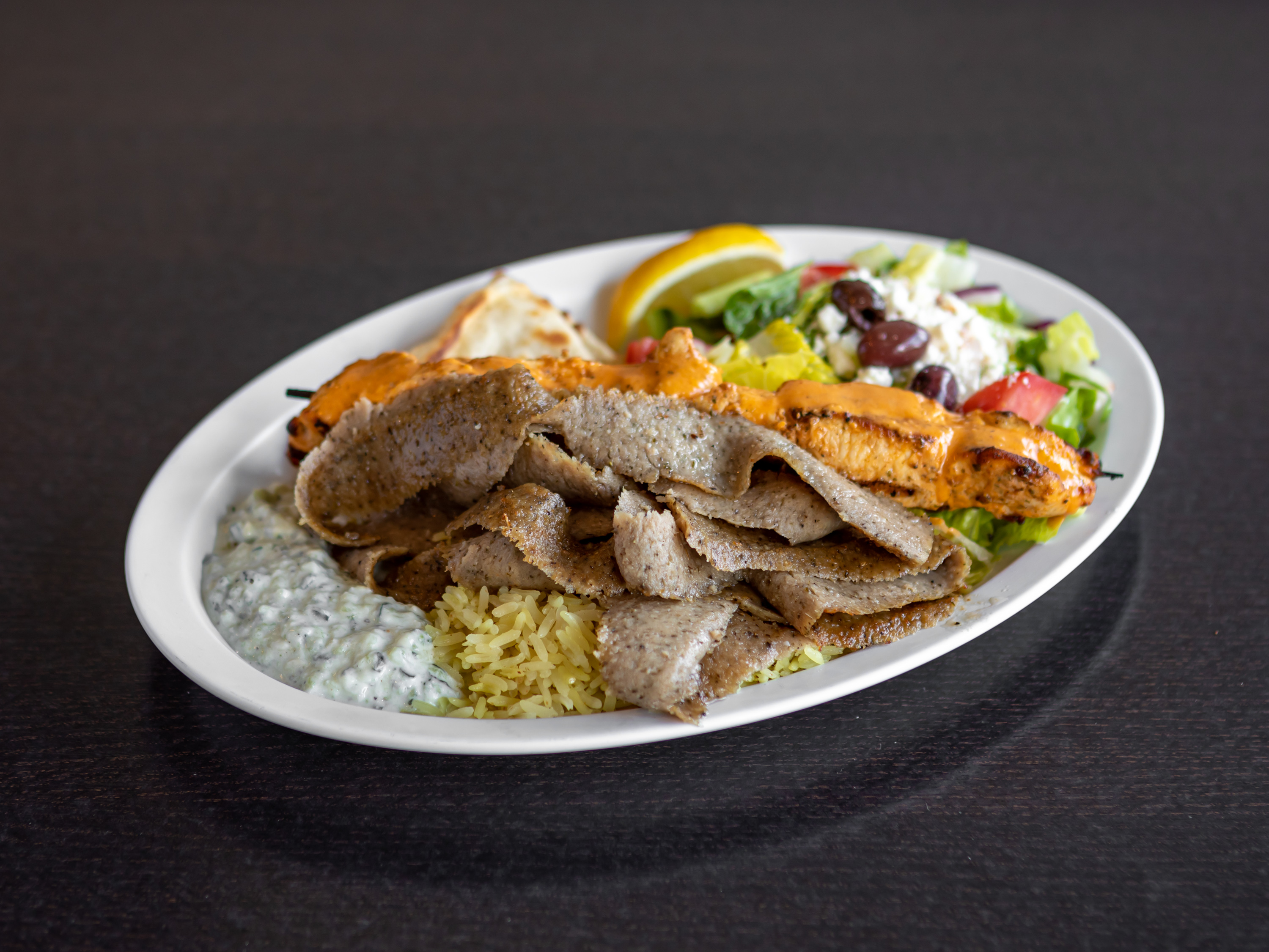 Order Combo Plate Gyro / Chicken food online from Mikonos Grill store, Milpitas on bringmethat.com