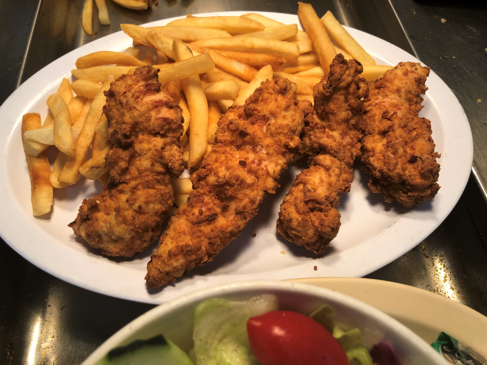 Order 4 Piece Fried Chicken Strip Plate food online from Jim's Burgers #2 store, Wilmington on bringmethat.com