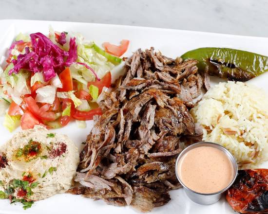 Order Lamb & Beef Gyros Plate food online from Van Ness Cafe & Gyros store, San Francisco on bringmethat.com