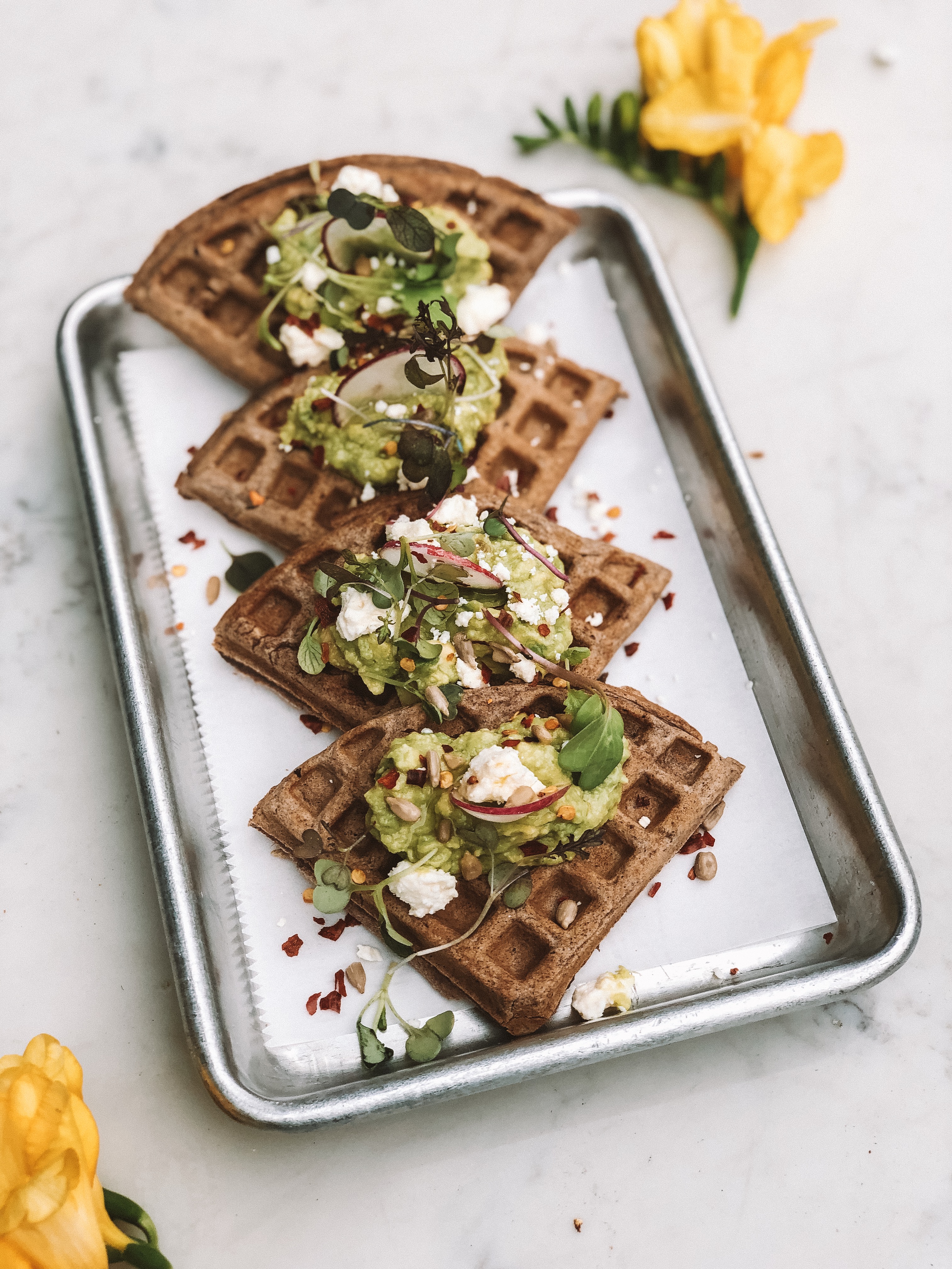 Order Cacao Waffle Avo Smash food online from Wattle Cafe store, New York on bringmethat.com