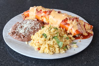Order Double Topped Chicken Bacon Burrito food online from Tumbleweed Southwest Grill store, Heath on bringmethat.com