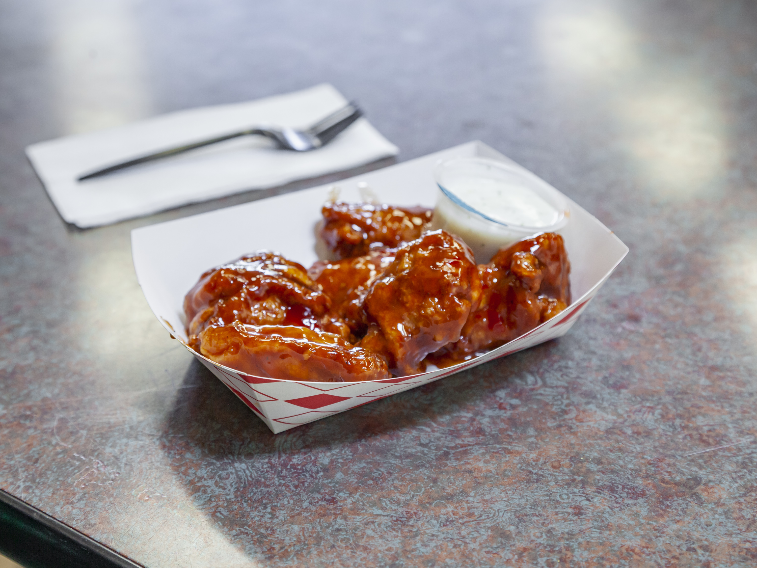 Order 6Pc BBQ Wings food online from Loaded Fries N' Wings store, San Francisco on bringmethat.com