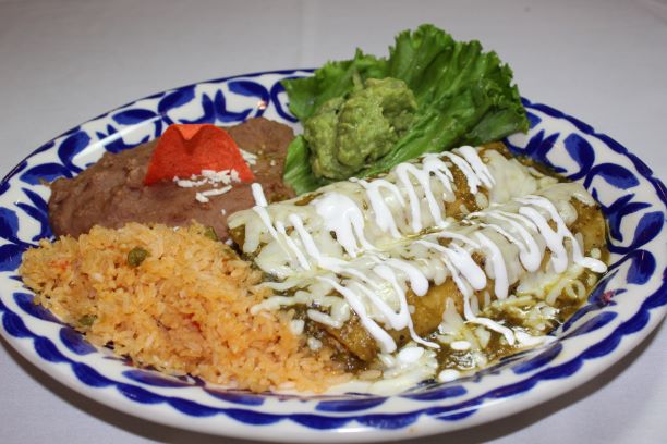 Order Enchiladas Verdes food online from Mi Familia At The Rim store, San Antonio on bringmethat.com